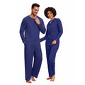 Matching Couple Pajama Sets for Women Men L Navy Blue Cozy Sleepwear