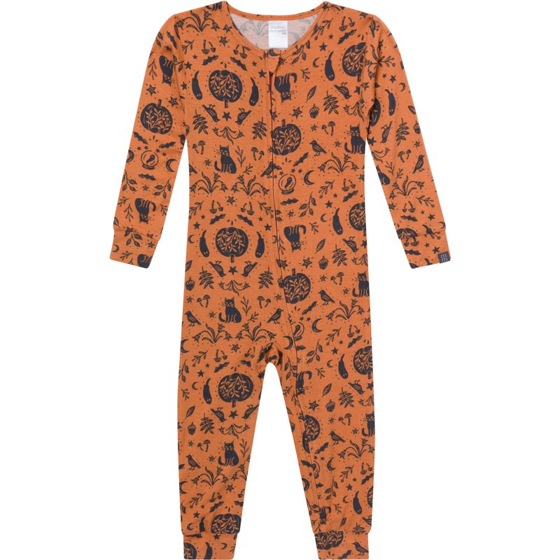 Baby Halloween Pajamas Footless One-Piece Orange 12 Months