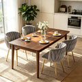 Velvet Dining Chairs Set of 4 - Gray with Metal Legs