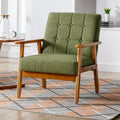 Mid-Century Modern Linen Upholstered Accent Chair - Multiple Colors