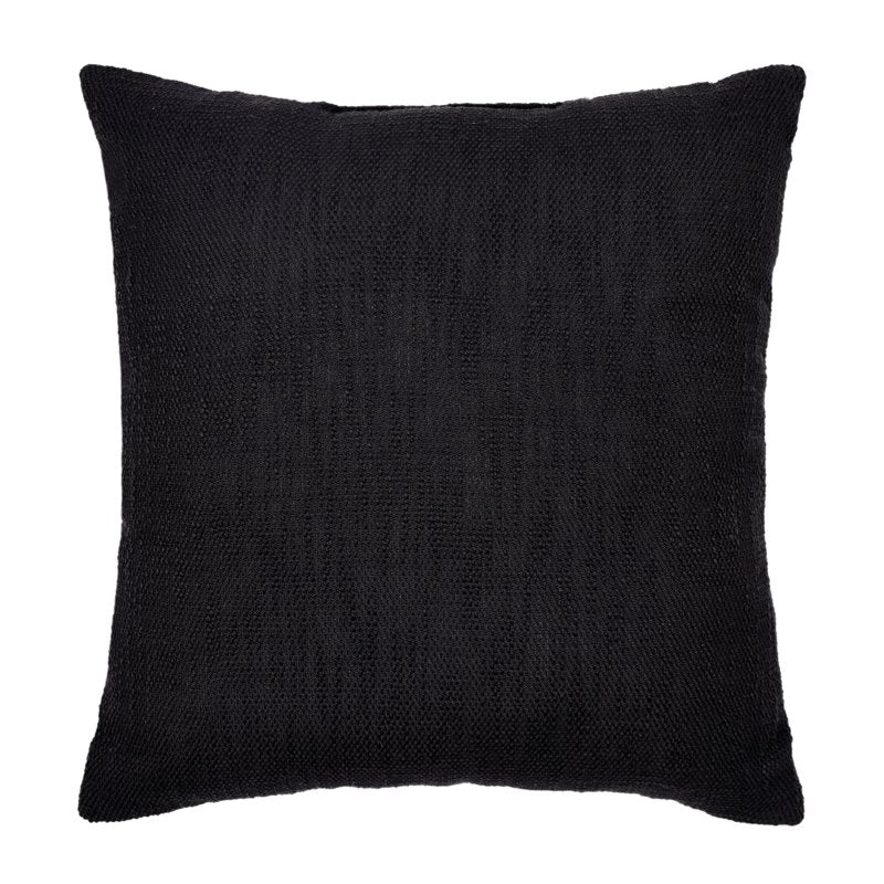 18x18 Inch Decorative Throw Pillow Black Textured Polyester Indoor Use