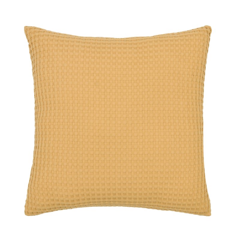 Yellow Waffle Knit Decorative Pillow 18x18 Inches - Mainstays