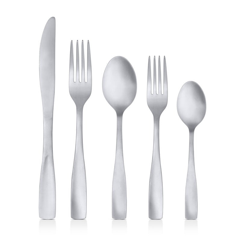 Elisa 20-Piece Flatware Set - Silver Matte Finish, Service for 4