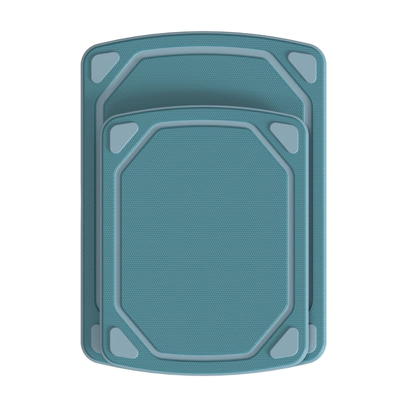 Non-Slip Recycled Poly Cutting Board Set - 8.5" x 11" & 10" x 14" - Blue