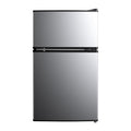 3.2 cu ft 2-Door Compact Refrigerator with Freezer, Stainless-Steel Look