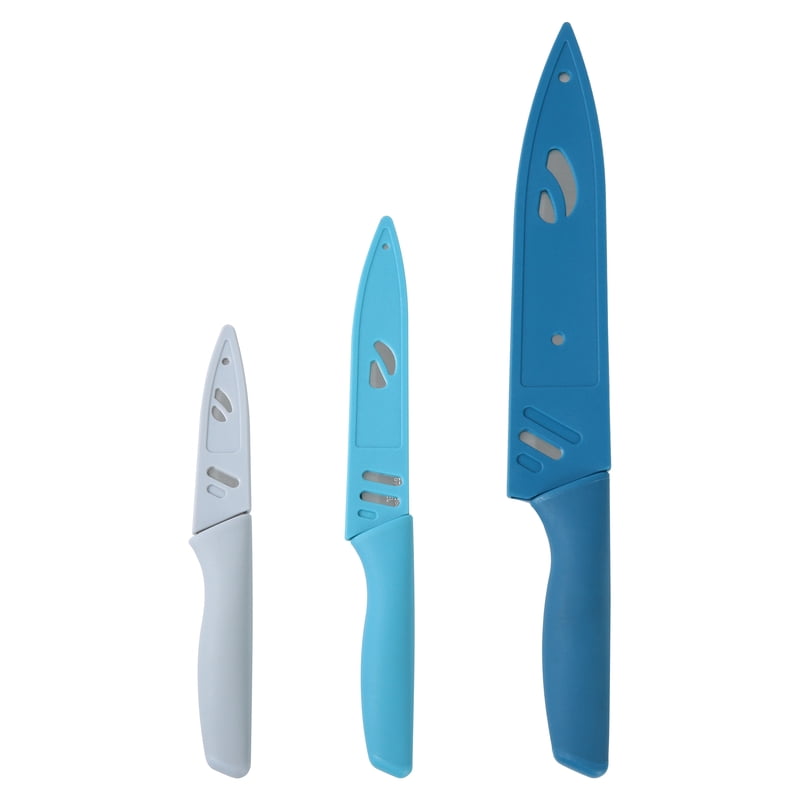 3-Piece Stainless Steel Knife Set with Soft Grip Handles