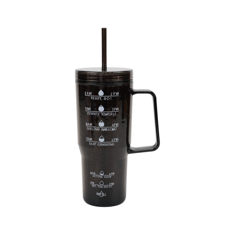 30 oz Black Bubble Pattern Tumbler with Handle