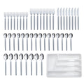 49-Piece Stainless Steel Flatware Set with Tray - Gray Plastic Handles