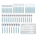 49-Piece Teal Blue Stainless Steel Flatware Set with Tray - Service for 8
