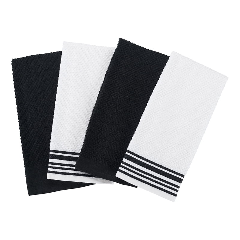 Woven Kitchen Towel Set - 4 Pack, 16x26 in, Black