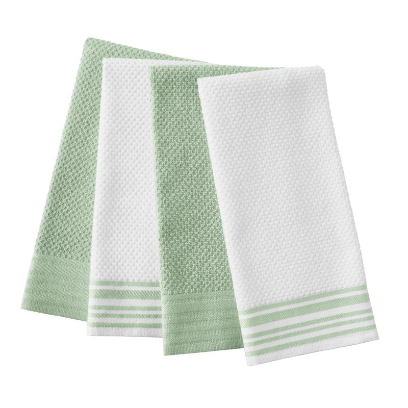 Woven Kitchen Towel Set - 4-Pack 16x26 in - Soft Sea
