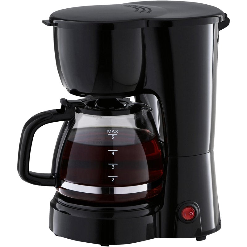 Compact 5-Cup Drip Coffee Maker with Keep Warm & Auto Shut-Off - Black