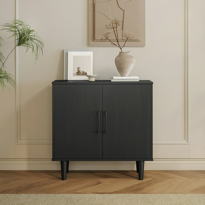 Accent Cabinet with Two Doors - Black Storage Unit