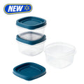 Reusable Food Storage Containers, 2-Cup Square, 3-Pack - BPA-Free Plastic