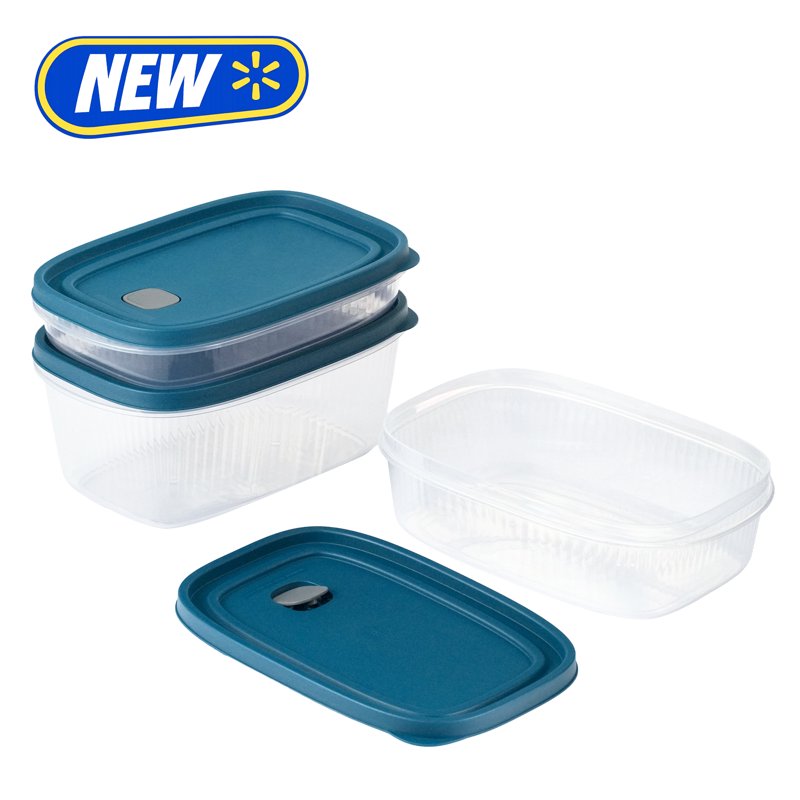 Medium Rectangle Reusable Food Storage Containers - 6 Pieces with Lids