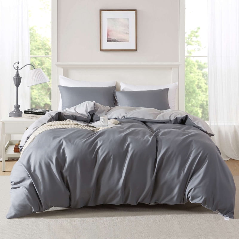 Mainstays King Duvet Cover Set All-Season 3-Piece Grey Variation of THIS listing