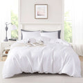 Full/Queen Duvet Cover Set - All-Season White 3-Piece Bedding