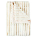 Full/Queen Faux Fur Blanket - Vanilla Dream, 86x90 Inches Reversible Comfort