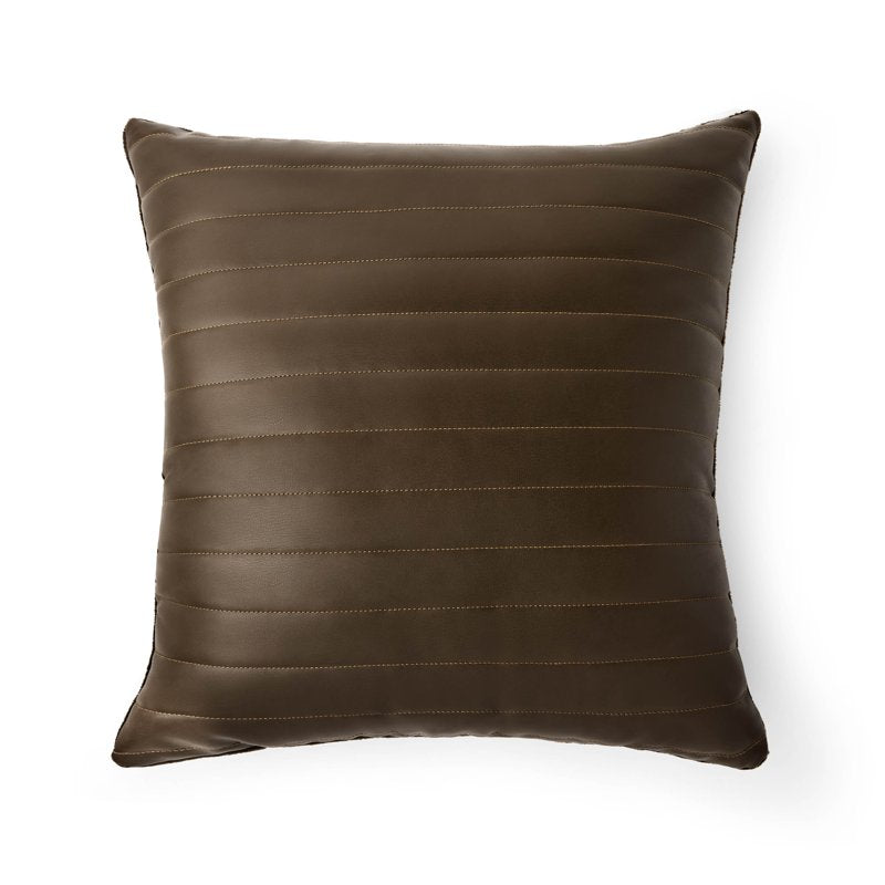 Mainstays Winter Chalet Faux Leather 18x18 Decorative Pillow - Rustic Indoor Throw Pillow
