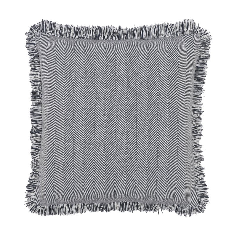 Gray Herringbone Decorative Pillow Set - 20x20 Inch, 2-Piece Cotton Cover
