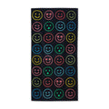 Kids Beach Towel Neon Smiles Cotton Blend 30x60 Inches - Bright & Quick-Dry
