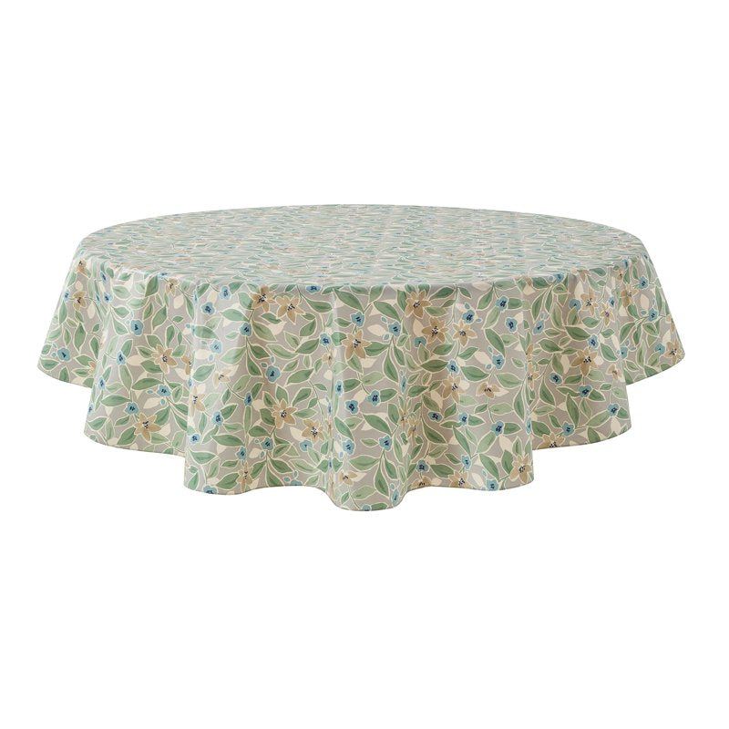 70" Round PEVA Floral Tablecloth - Indoor & Outdoor Decoration