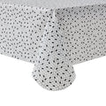 PEVA Tablecloth 60" x 84" - Black White Geometry - Indoor & Outdoor