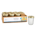 8 oz Mason Jars - Quilted Glass Canning Jars with Lids, 12-Pack