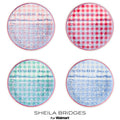 9-Inch Melamine Salad Plates Set - Multicolor Gingham Design