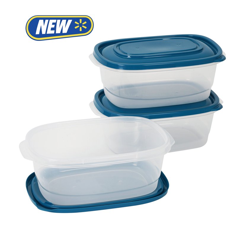 8-Cup Plastic Food Storage Container Set - 3 Pack