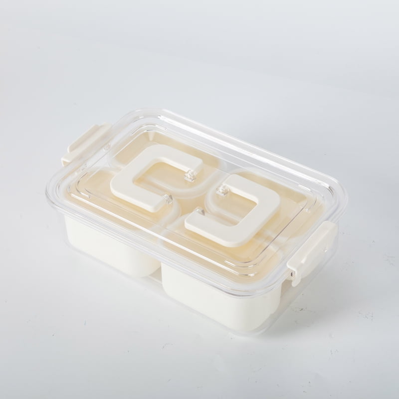 Mini Lunch & Snack Container with 4 Compartments - White