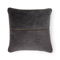 Black Velvet Decorative Pillow 18x18 with Faux Leather Trim - Mainstays