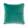 Greenbrier Velvet Decorative Pillow Cover - 18x18 inches with Faux Leather Trim - Greenbrier Variation