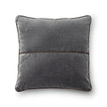 Grey Flannel Velvet Decorative Pillow Cover 18x18 with Faux Leather Trim - Mainstays