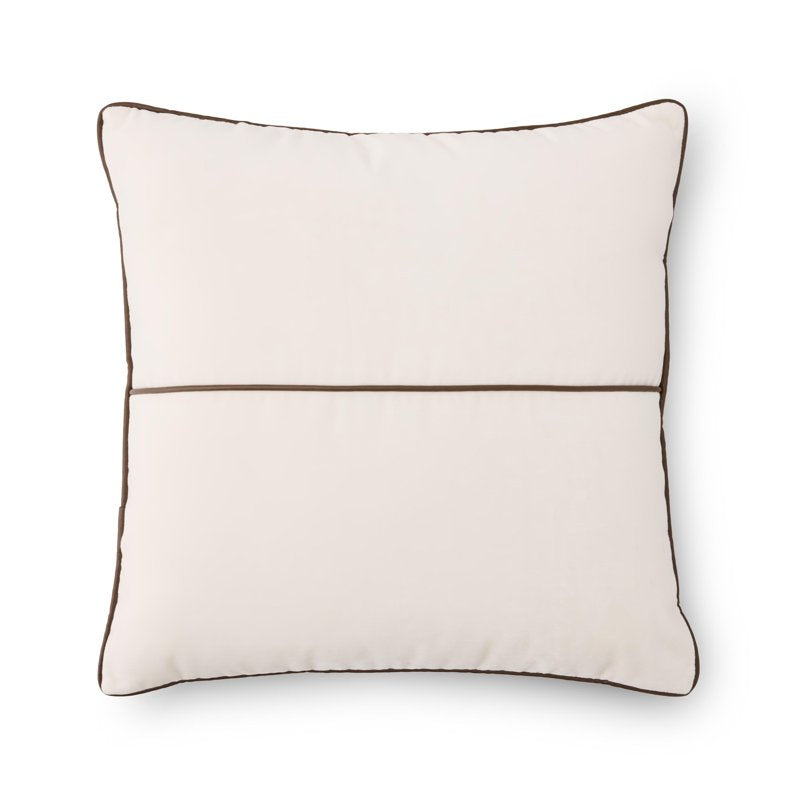 Mainstays Vanilla Dream Velvet Decorative Pillow Cover 18x18 with Faux Leather Trim - Variation of THIS listing
