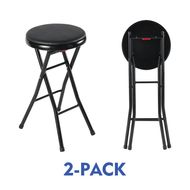 Folding Counter Stool Set - Black, 2 Pieces