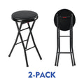 Folding Counter Stool Set - Black, 2 Pieces