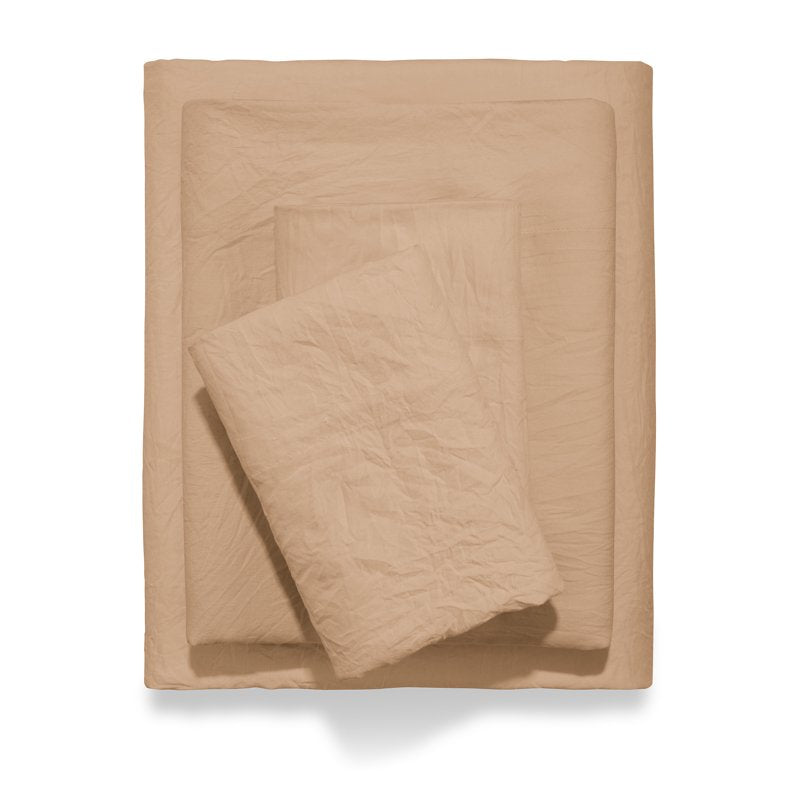 King Microfiber Bed Sheet Set with Enzyme Wash - Fatigue Tan, 4 Pieces