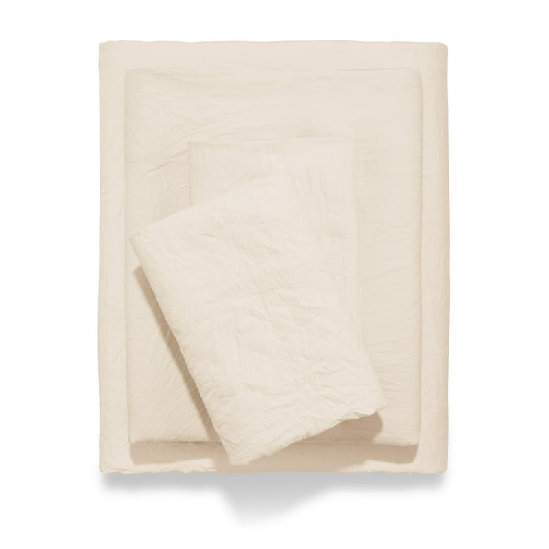 Mainstays King Enzyme Washed Microfiber Bed Sheet Set - Vanilla Dream 4 Pieces