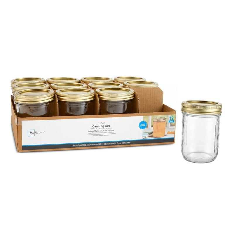 Wide Mouth Pint Mason Canning Jars - 16 oz, 12-Pack, Single