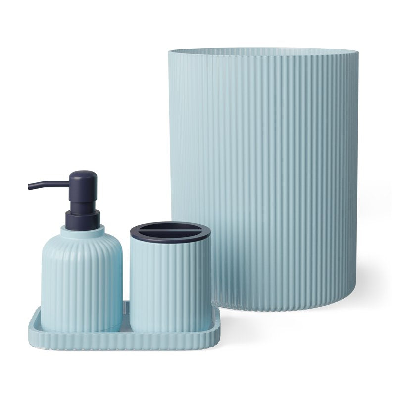 Mainstays Kids Bath Accessory Set Blue - 4 Pieces Kids Bathroom Organizer