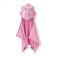 Kids Hooded Cotton Terry Bath Towel - Pink Dino, 25 x 50 Inches