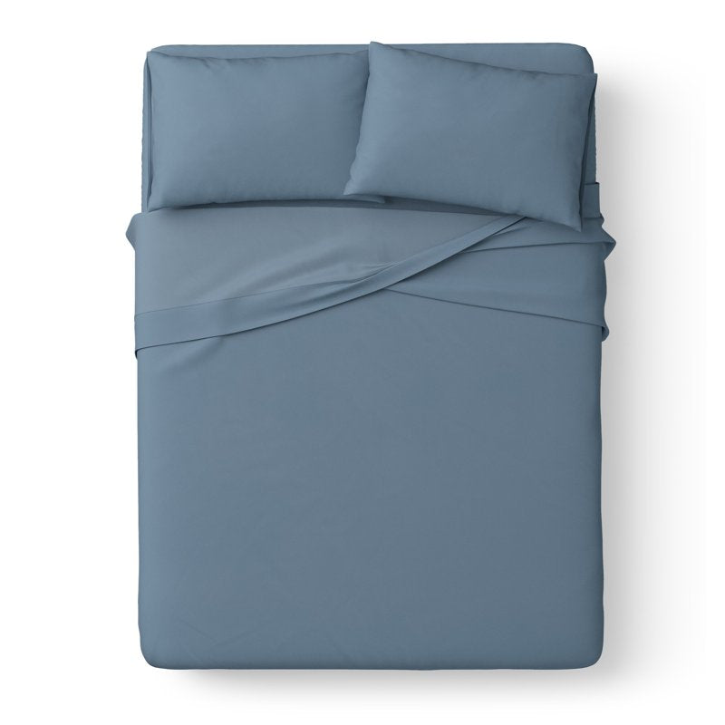 Full Kids Microfiber Bed Sheet Set - Blue, 4 Pieces