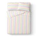 Kids Microfiber Bed Sheet Set Full Rainbow Stripe 4 Pieces - Soft & Breathable