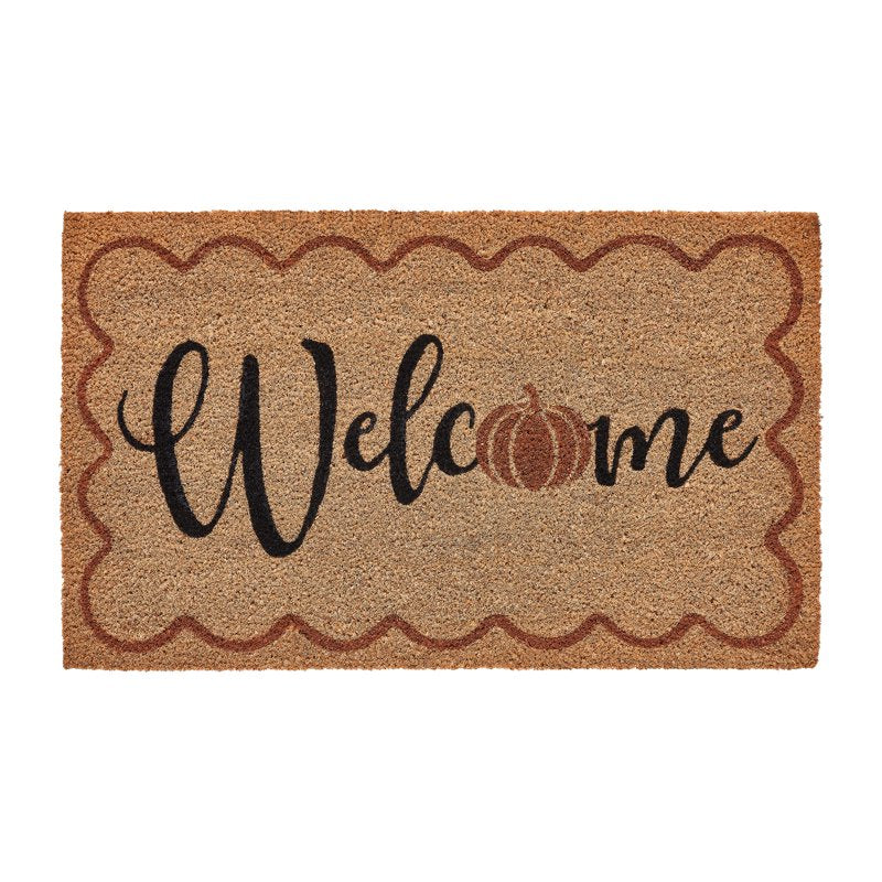 Outdoor Coir Doormat - Welcome Pumpkin Design 30x48 - Natural & Multicolor, Fall Welcome Mat