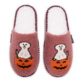 Women's Punch Needle Slippers - Ghost Dog XL 11-12 Fall Halloween Novelty Shoes