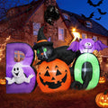 Halloween Inflatable Yard Decoration 6 Ft Pumpkin Ghost Black Cat & Bat Lighted