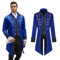 Men's Medieval Steampunk Tailcoat Jacket - Gothic Victorian Frock Coat, Blue, Small