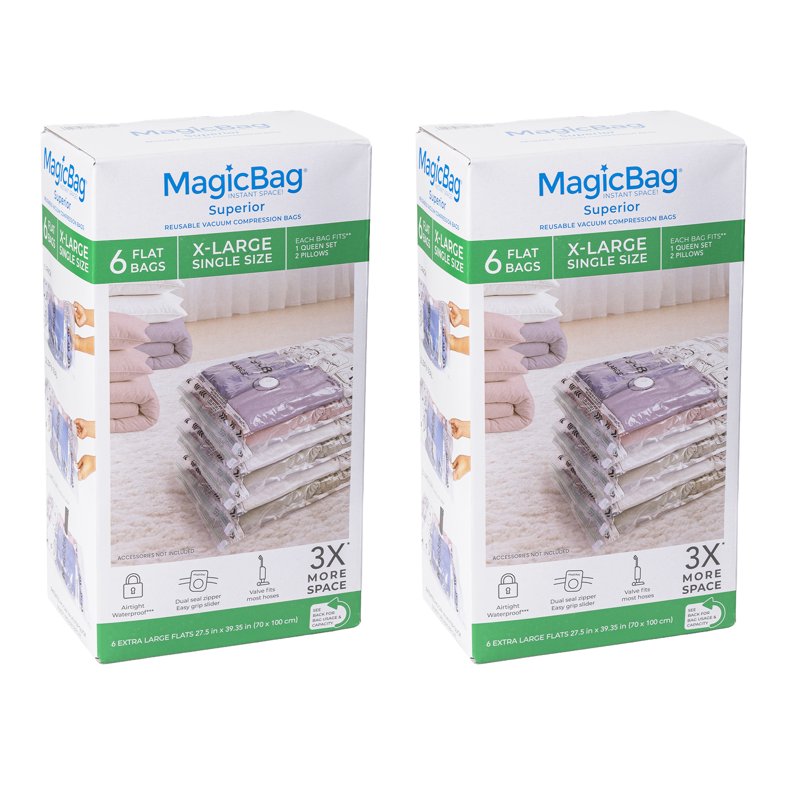 X-Large Vacuum Storage Bags - 12 Pack for Bedding & Clothes