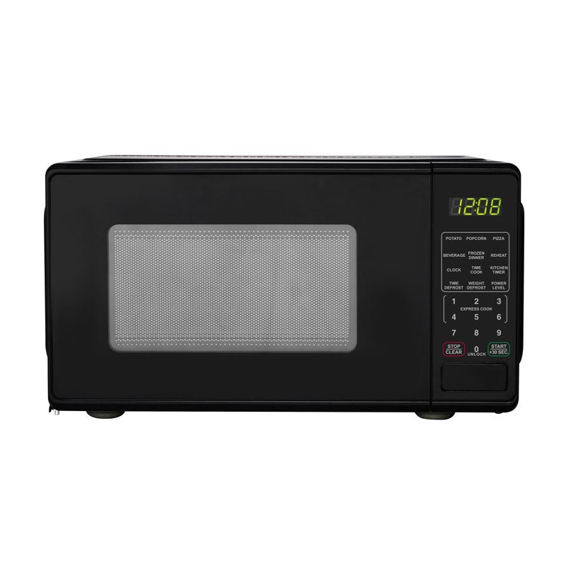 Compact 0.7 cu ft Countertop Microwave Oven - Black
